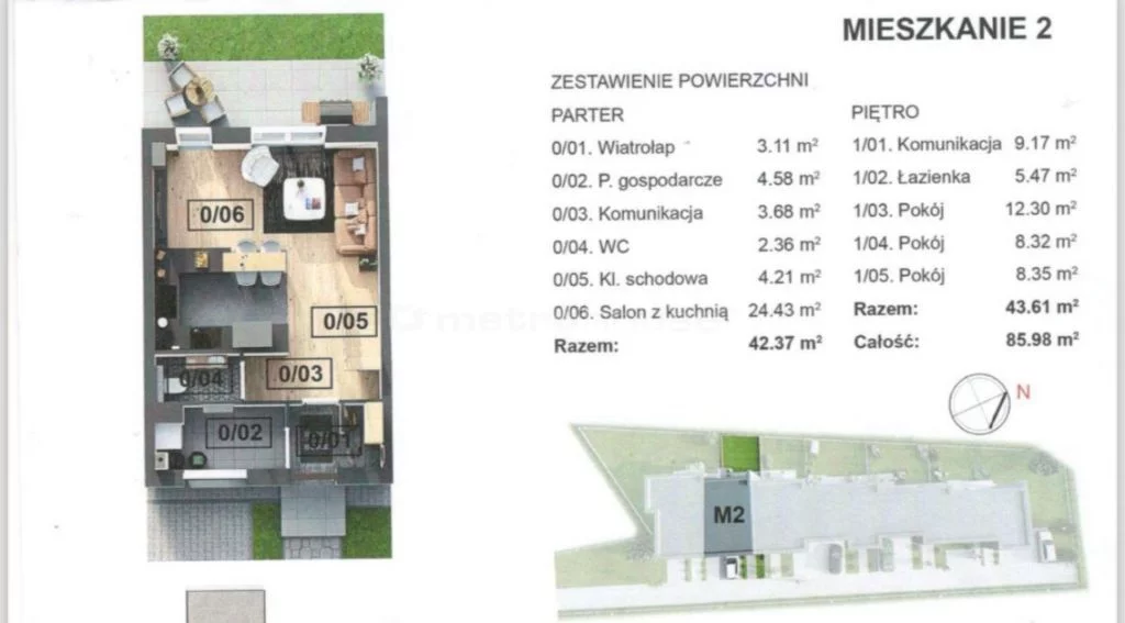 Mieszkanie na sprzedaż, 85,89 m², 4 pokoje, parter, oferta nr SMCIKU975