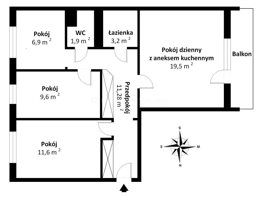 4 pokoje, mieszkanie 64,00 m², parter, oferta nr , SMBUMI640, Radom, Michałów, Mieszka I