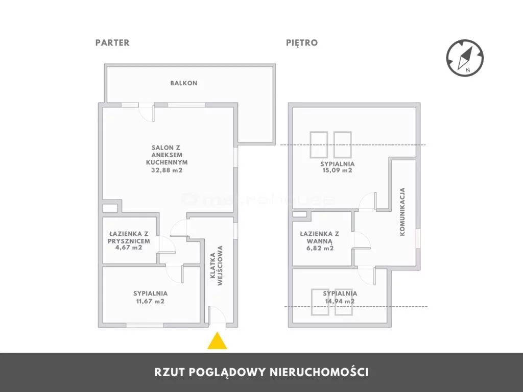 4 pokoje, mieszkanie 103,44 m², piętro 1, oferta nr , SMVOGO620, Grzybowo, Osiedlowa