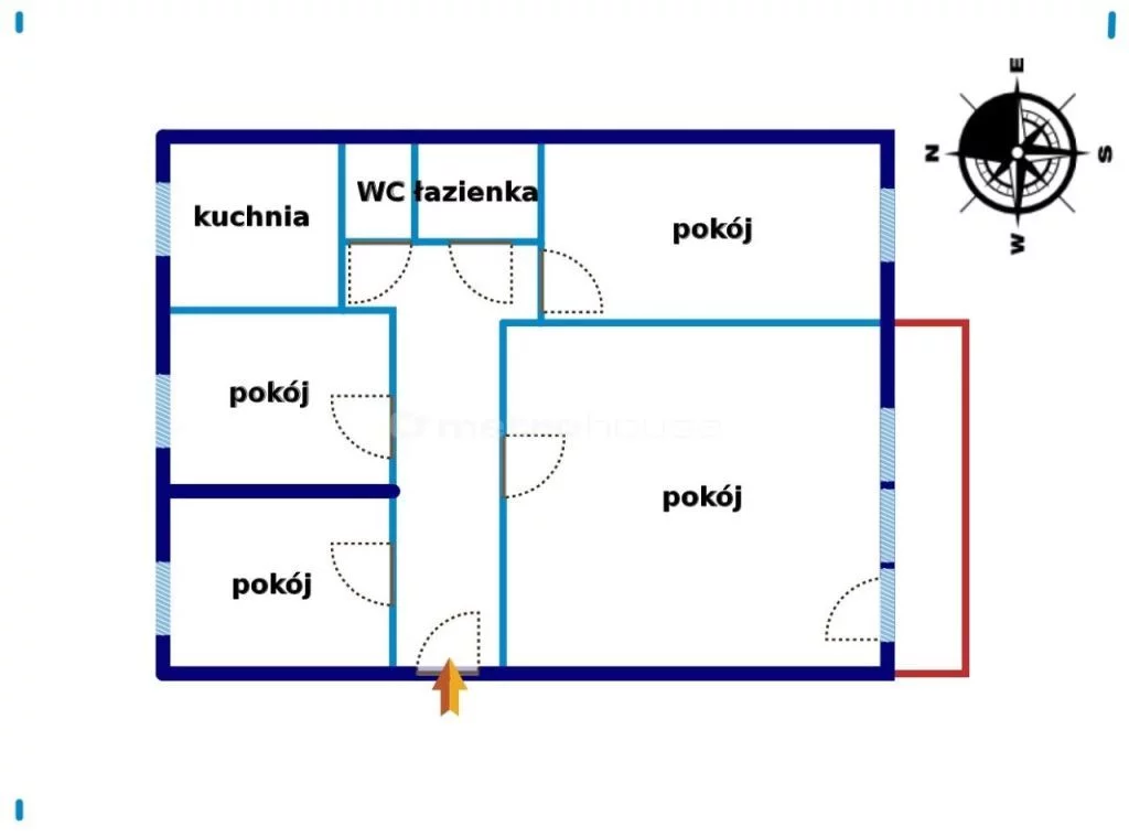 4 pokoje, mieszkanie 72,42 m², piętro 4, oferta nr , SMZUZA439, Pabianice