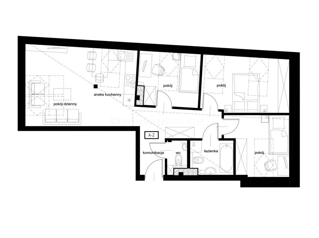 4 pokoje, mieszkanie 58,80 m², piętro 2, oferta nr , SMVABA826, Skierniewice, Rynek