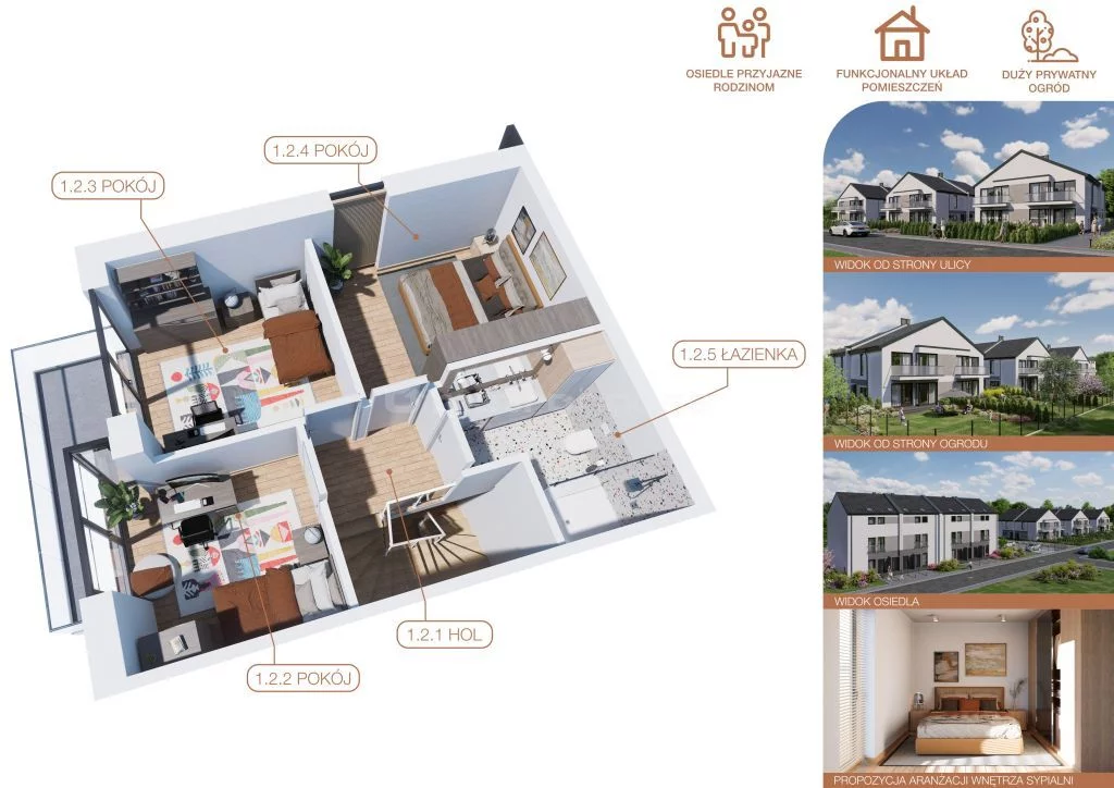 4 pokoje, mieszkanie 86,00 m², piętro 1, oferta nr , SMKIJU493, Justynów, Struga