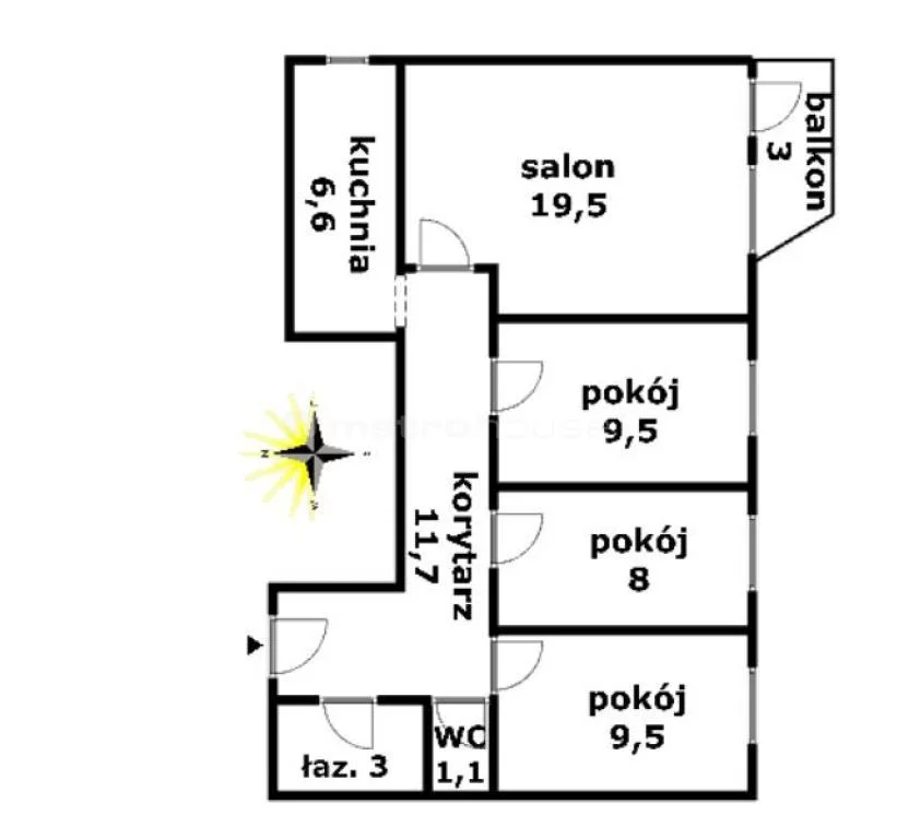 4 pokoje, mieszkanie 72,90 m², piętro 1, oferta nr , ZEWO289, Włocławek, Toruńska