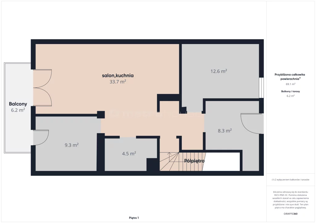 4 pokoje, mieszkanie 73,83 m², piętro 1, oferta nr , SMSILI458, Bolesławiec, Zabobrze