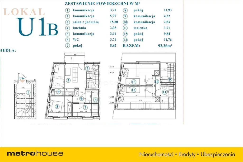 5 pokoi, mieszkanie 92,60 m², piętro 1, oferta nr , HECY547, Czerwonak