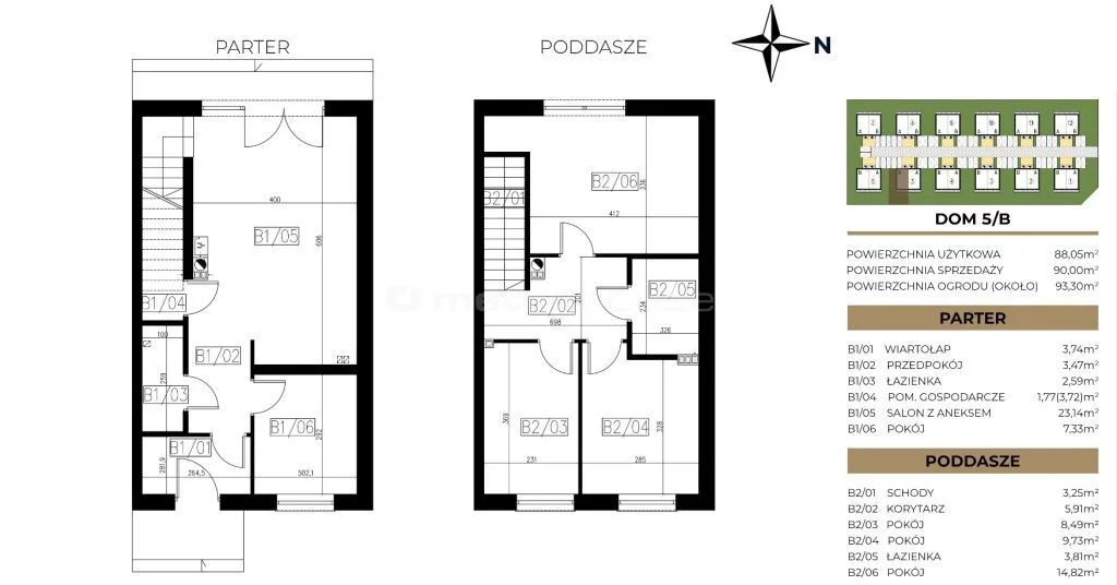 5 pokoi, mieszkanie 88,05 m², parter, oferta nr , PR034660/HZ/42177, Stefanowo