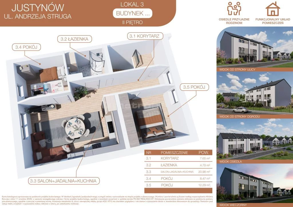 6 pokoi, mieszkanie 115,00 m², parter, oferta nr , SMREDE622, Justynów, Struga