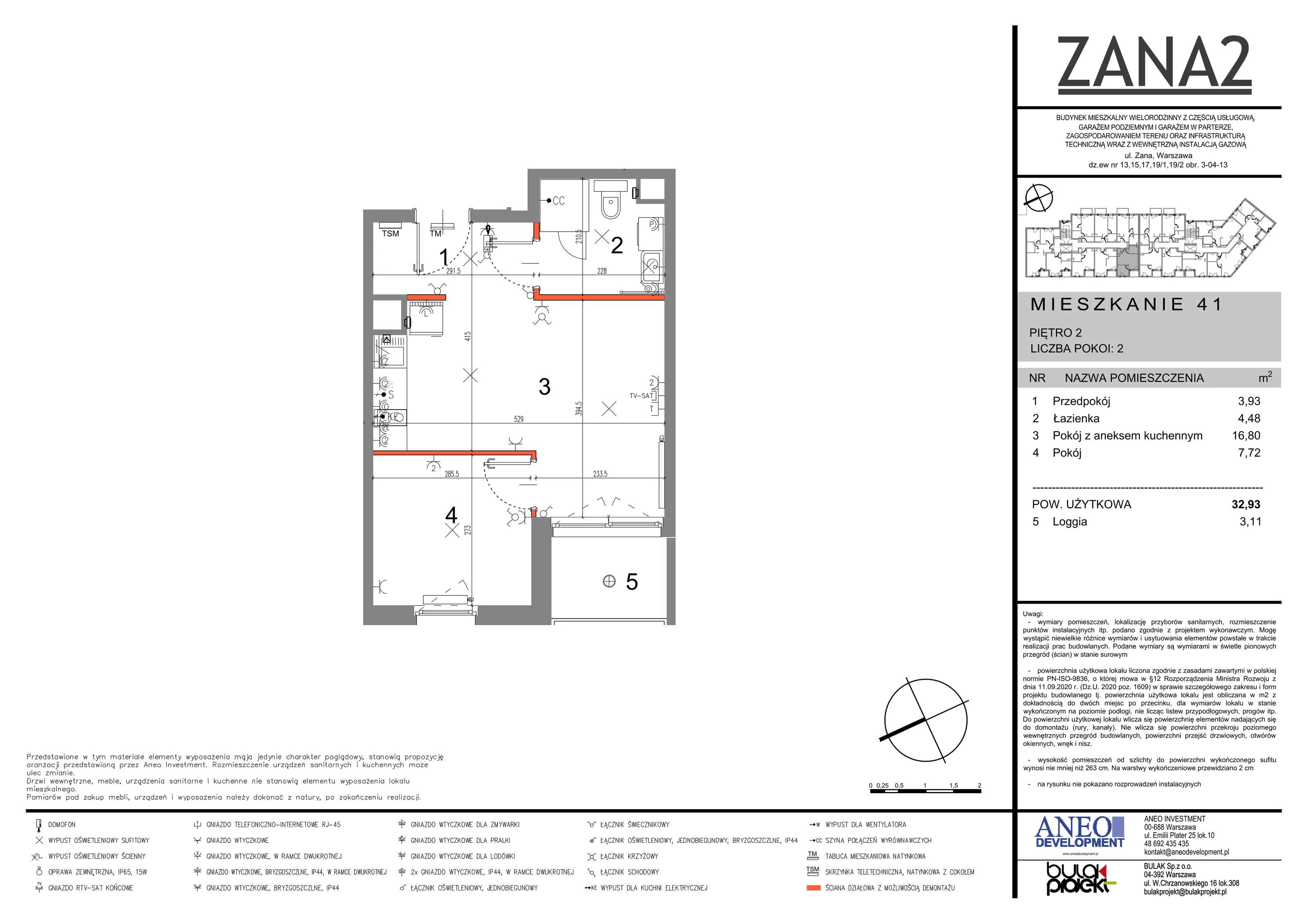 Mieszkanie 32,93 m², piętro 2, oferta nr 41, Zana 2, Warszawa, Praga Południe, Gocławek, ul. Tomasza Zana