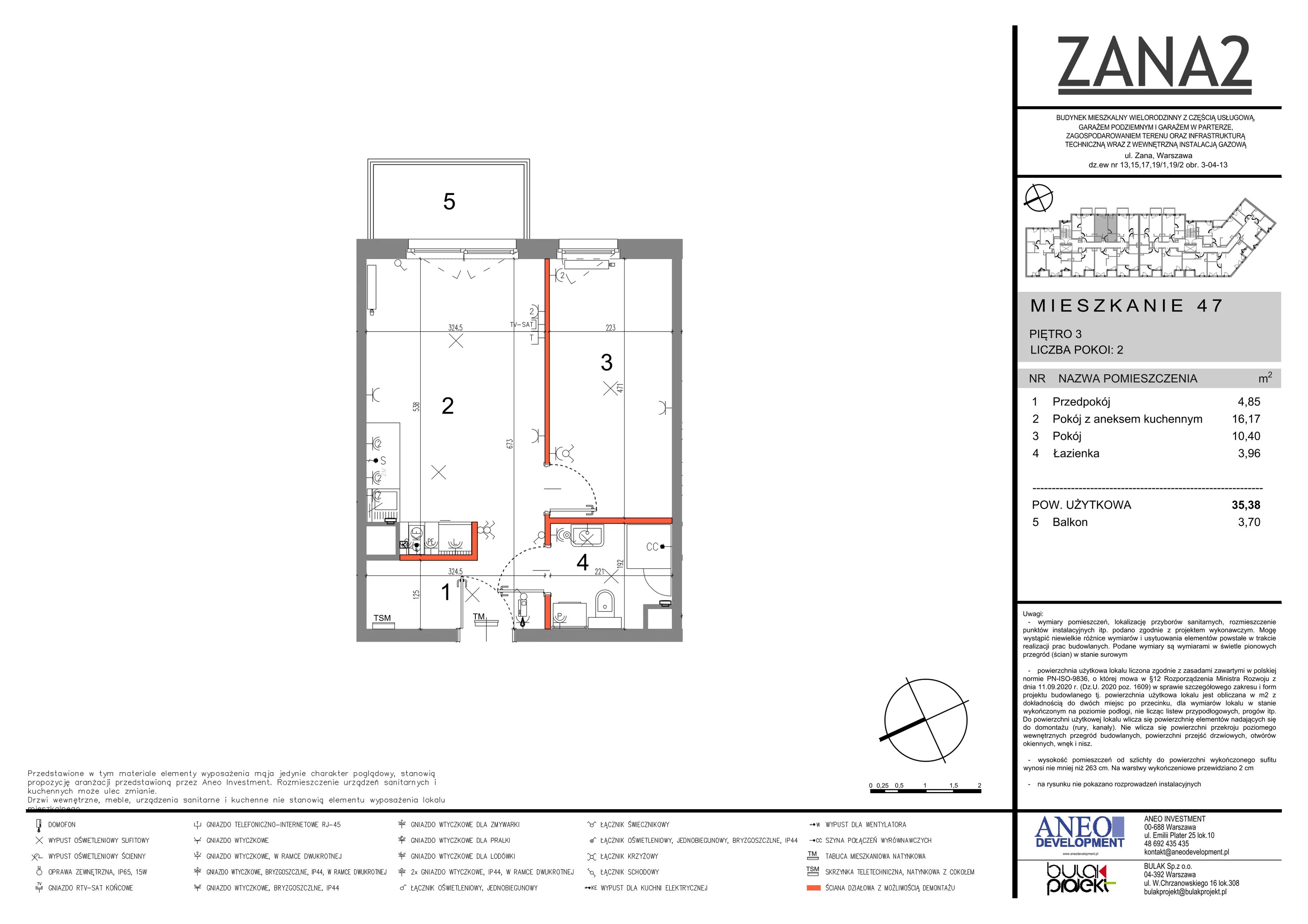Mieszkanie 29,65 m², piętro 3, oferta nr 47, Zana 2, Warszawa, Praga Południe, Gocławek, ul. Tomasza Zana