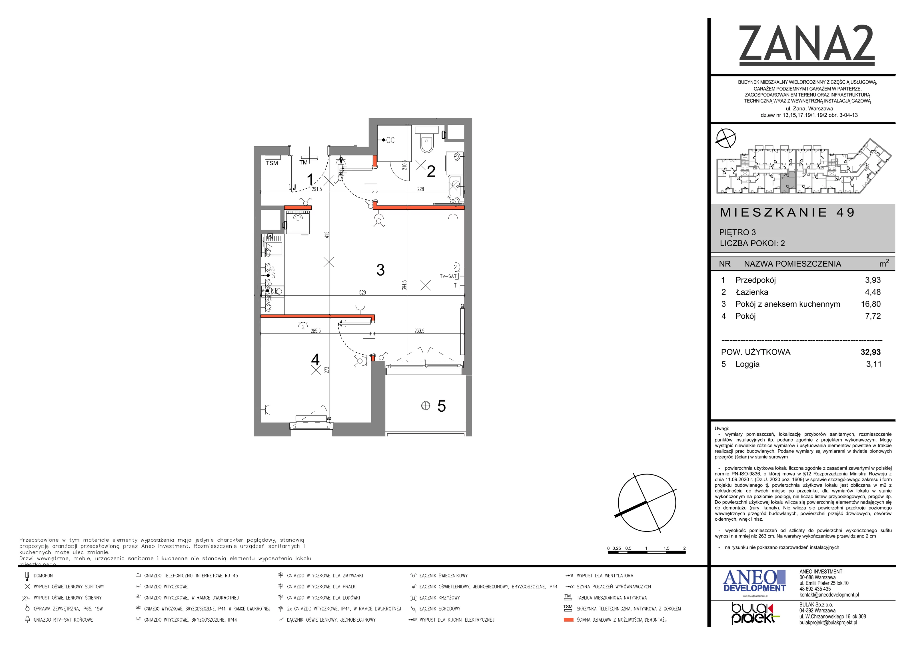 Mieszkanie 32,40 m², piętro 3, oferta nr 49, Zana 2, Warszawa, Praga Południe, Gocławek, ul. Tomasza Zana