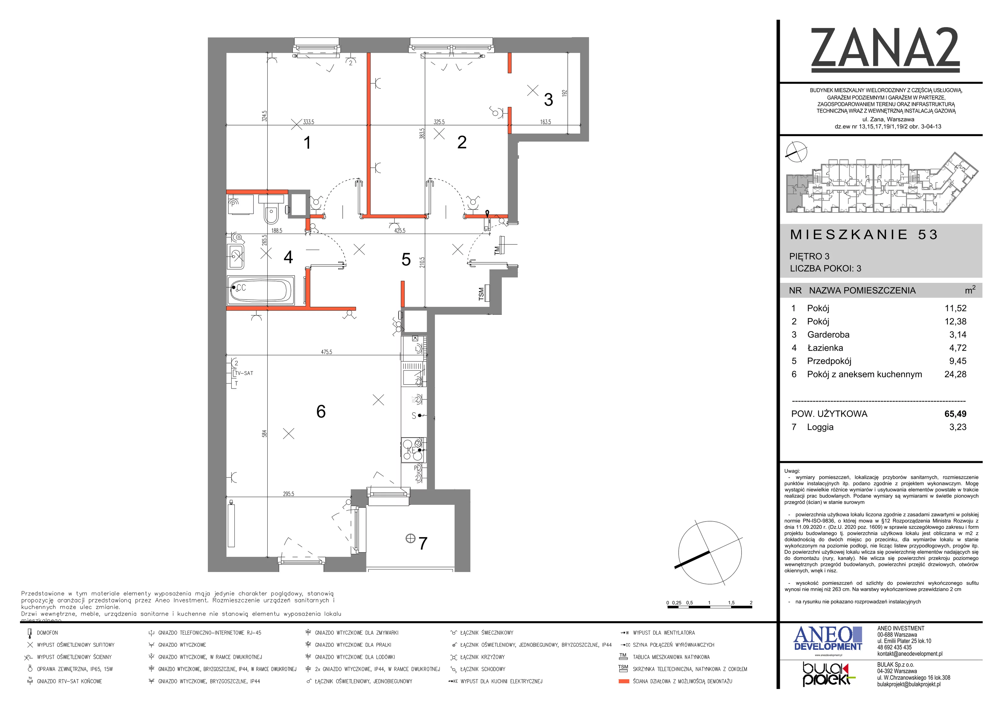 Mieszkanie 33,56 m², piętro 3, oferta nr 53, Zana 2, Warszawa, Praga Południe, Gocławek, ul. Tomasza Zana