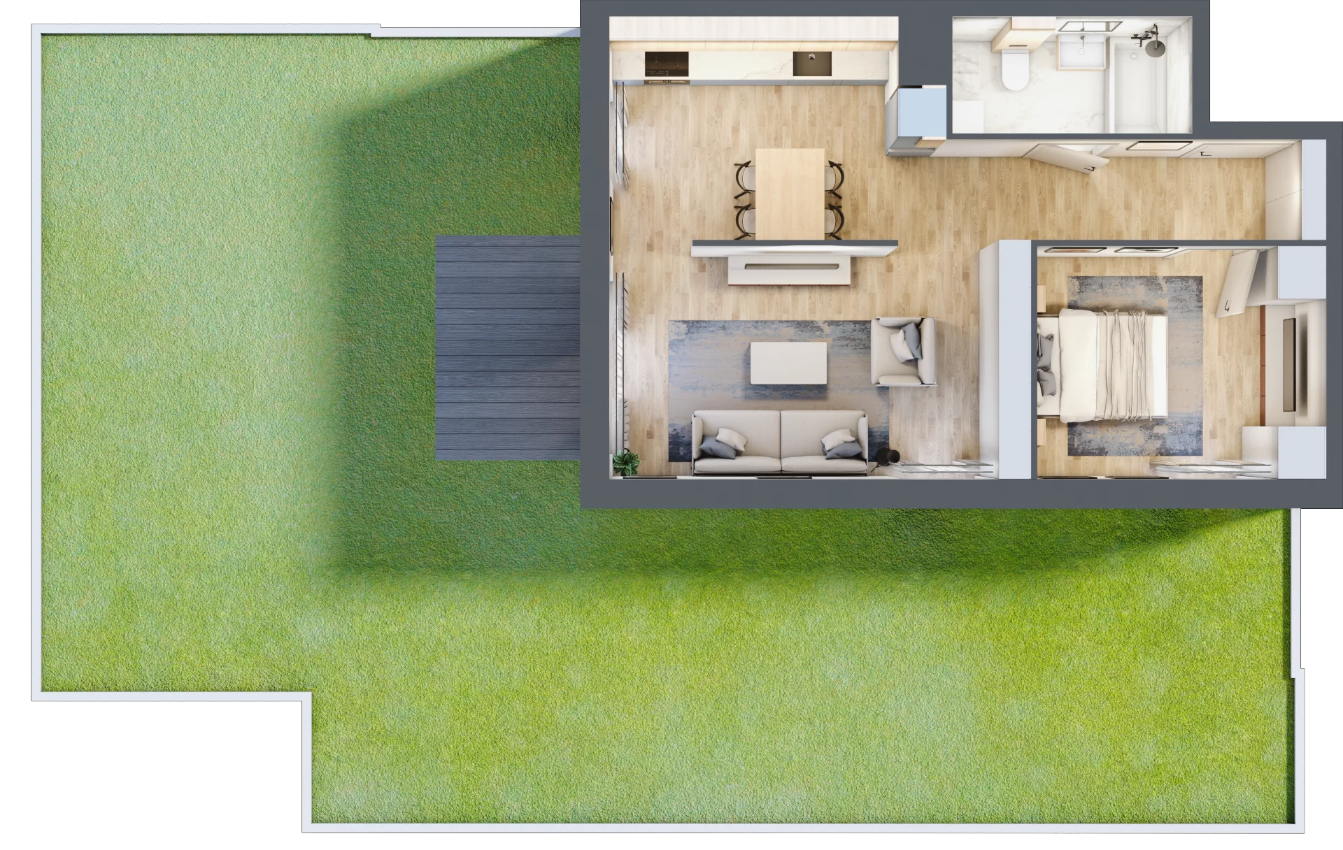 2 pokoje, mieszkanie 47,77 m², parter, oferta nr D05, Let's Sea Baltic Park II etap, Gąski, ul. Nadbrzeżna 52C