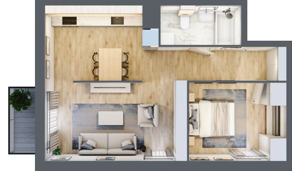 2 pokoje, apartament 48,48 m², piętro 1, oferta nr D13, Let's Sea Baltic Park II etap, Gąski, ul. Nadbrzeżna 52C