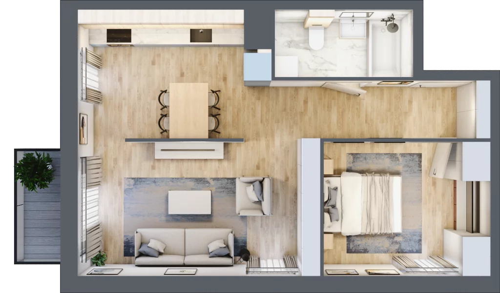 2 pokoje, apartament 48,53 m², piętro 2, oferta nr D21, Let's Sea Baltic Park II etap, Gąski, ul. Nadbrzeżna 52C