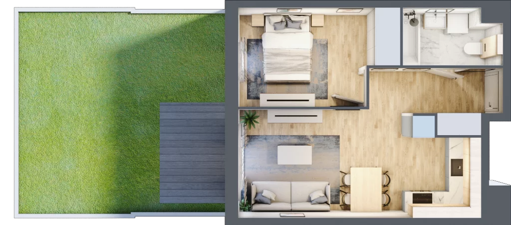 2 pokoje, mieszkanie 39,01 m², parter, oferta nr E34, Let's Sea Baltic Park II etap, Gąski, ul. Nadbrzeżna 52C