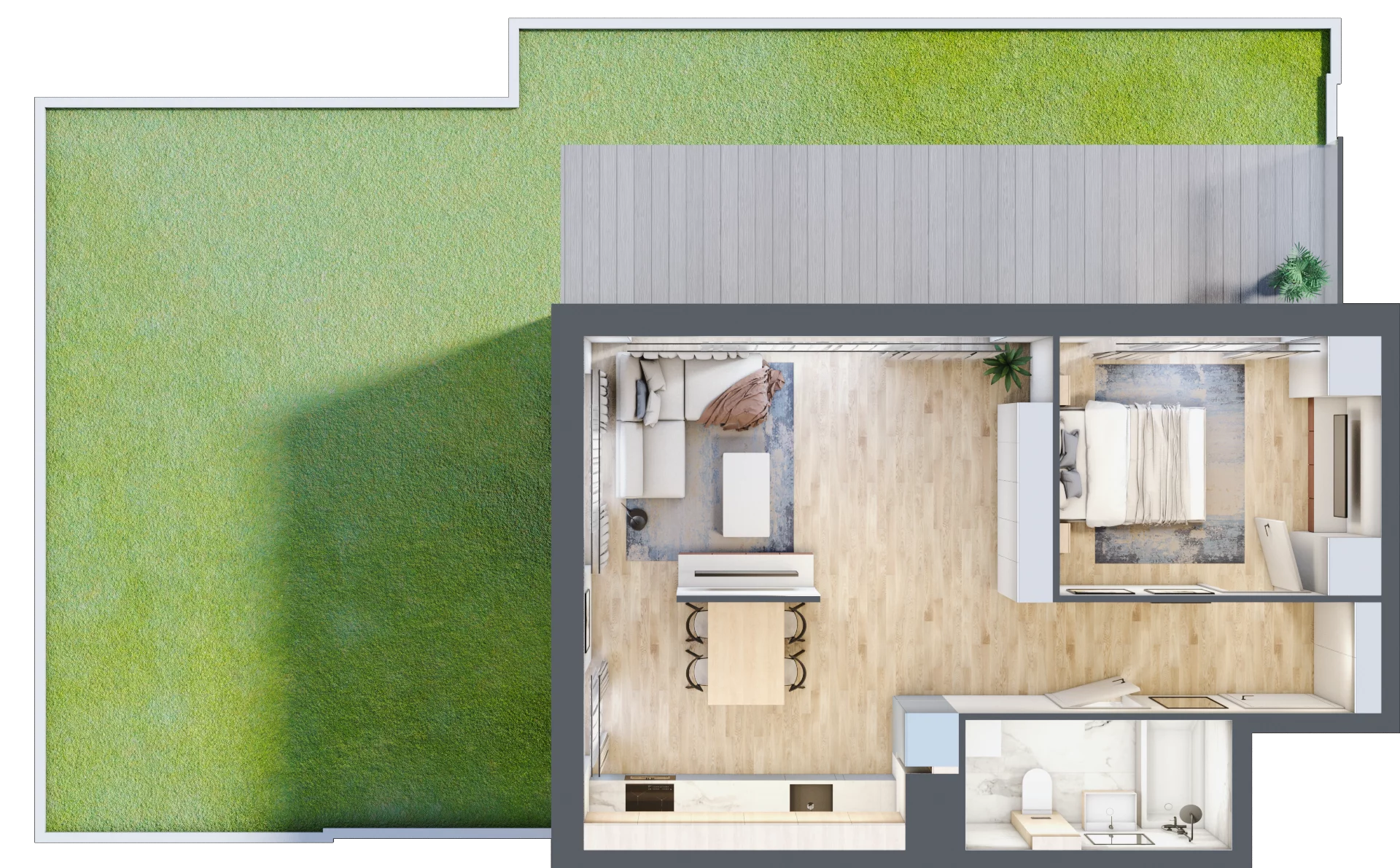 2 pokoje, apartament 48,53 m², parter, oferta nr E35, Let's Sea Baltic Park II etap, Gąski, ul. Nadbrzeżna 52C