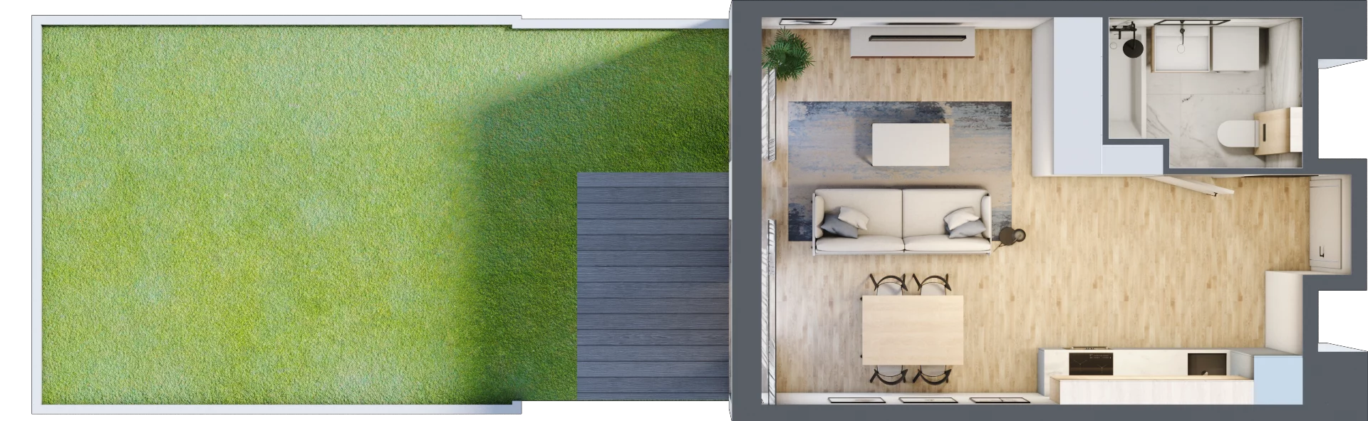 1 pokój, apartament inwestycyjny 32,96 m², parter, oferta nr G102, Let's Sea Baltic Park II etap, Gąski, ul. Nadbrzeżna 52C