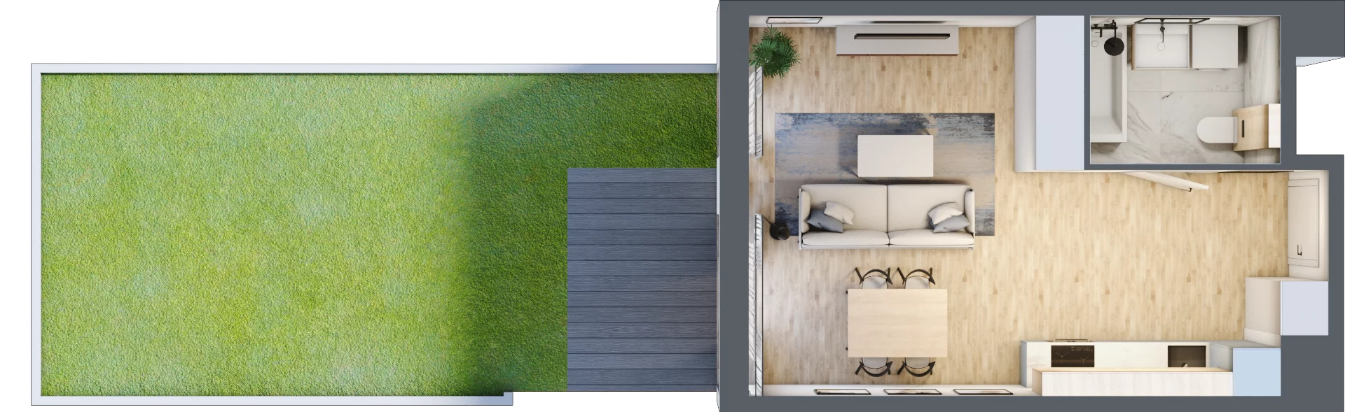 1 pokój, apartament inwestycyjny 32,81 m², parter, oferta nr G105, Let's Sea Baltic Park II etap, Gąski, ul. Nadbrzeżna 52C