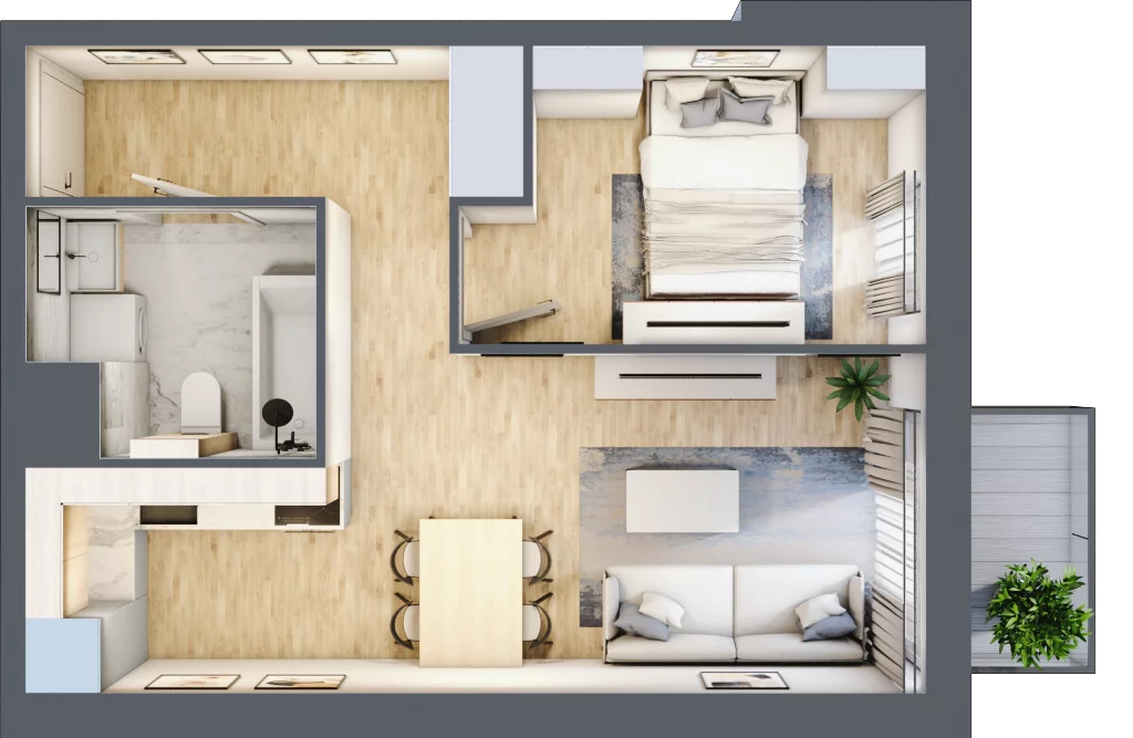 2 pokoje, apartament 36,93 m², piętro 1, oferta nr G109, Let's Sea Baltic Park II etap, Gąski, ul. Nadbrzeżna 52C