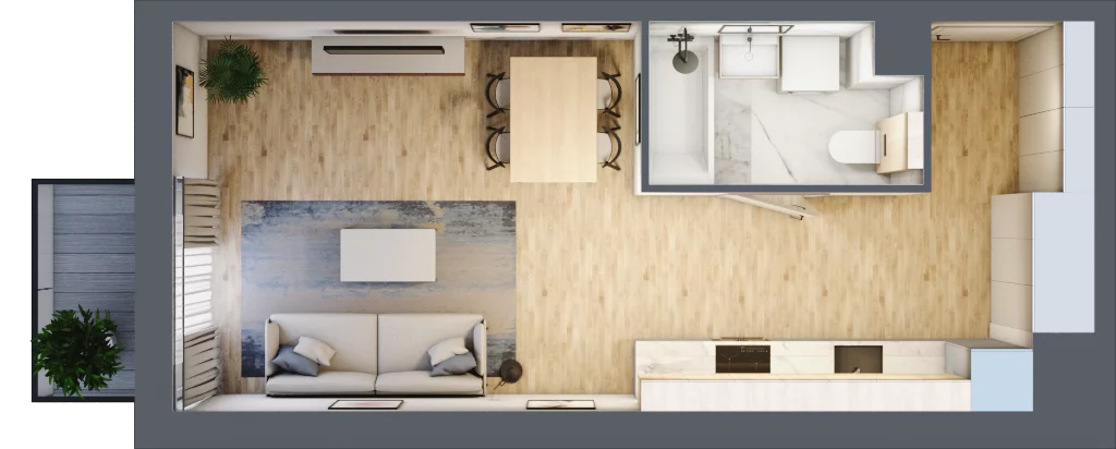 1 pokój, apartament 32,67 m², piętro 1, oferta nr G110, Let's Sea Baltic Park II etap, Gąski, ul. Nadbrzeżna 52C