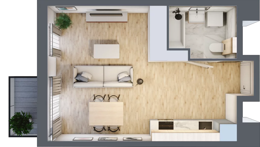 1 pokój, apartament 32,22 m², piętro 1, oferta nr G111, Let's Sea Baltic Park II etap, Gąski, ul. Nadbrzeżna 52C