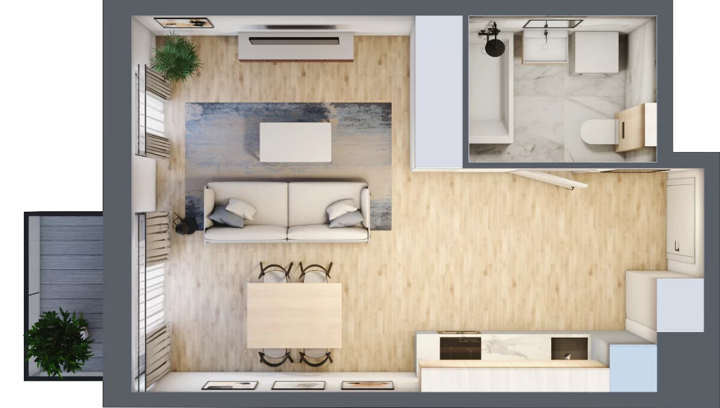 1 pokój, apartament 32,88 m², piętro 1, oferta nr G114, Let's Sea Baltic Park II etap, Gąski, ul. Nadbrzeżna 52C