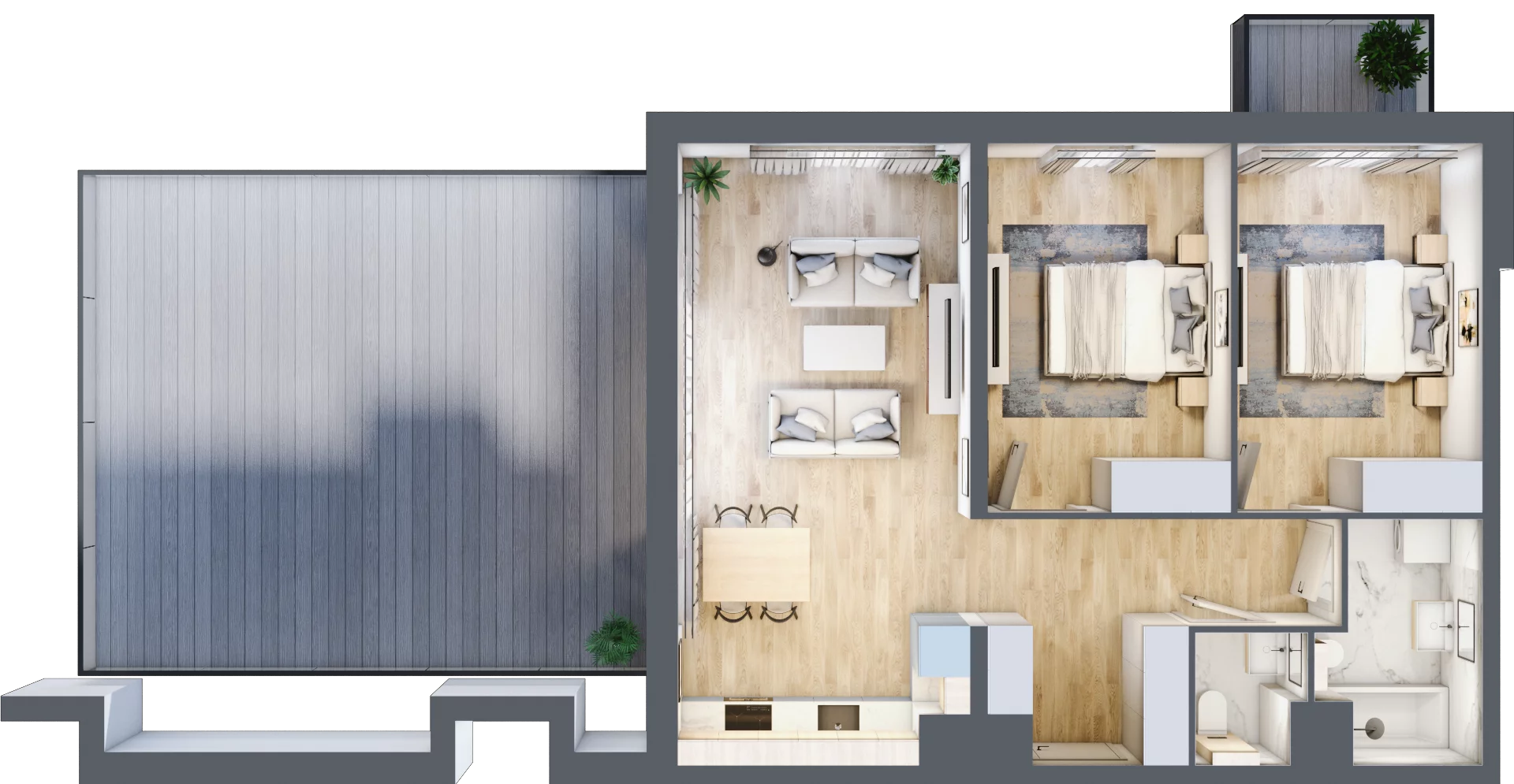 3 pokoje, apartament 65,57 m², piętro 3, oferta nr G124, Let's Sea Baltic Park II etap, Gąski, ul. Nadbrzeżna 52C