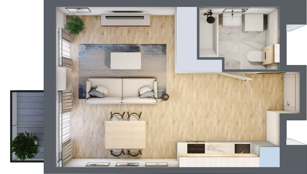 1 pokój, apartament inwestycyjny 32,73 m², piętro 3, oferta nr G127, Let's Sea Baltic Park II etap, Gąski, ul. Nadbrzeżna 52C