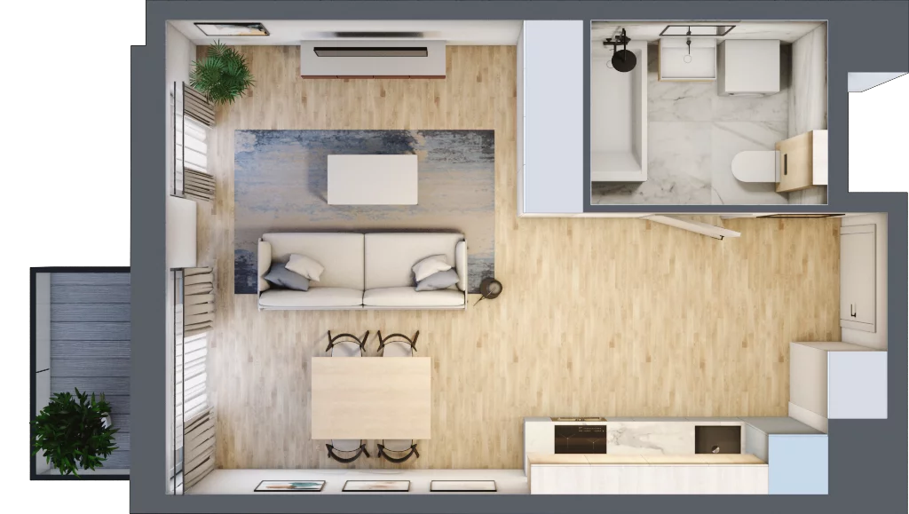 1 pokój, apartament inwestycyjny 32,96 m², piętro 3, oferta nr G130, Let's Sea Baltic Park II etap, Gąski, ul. Nadbrzeżna 52C