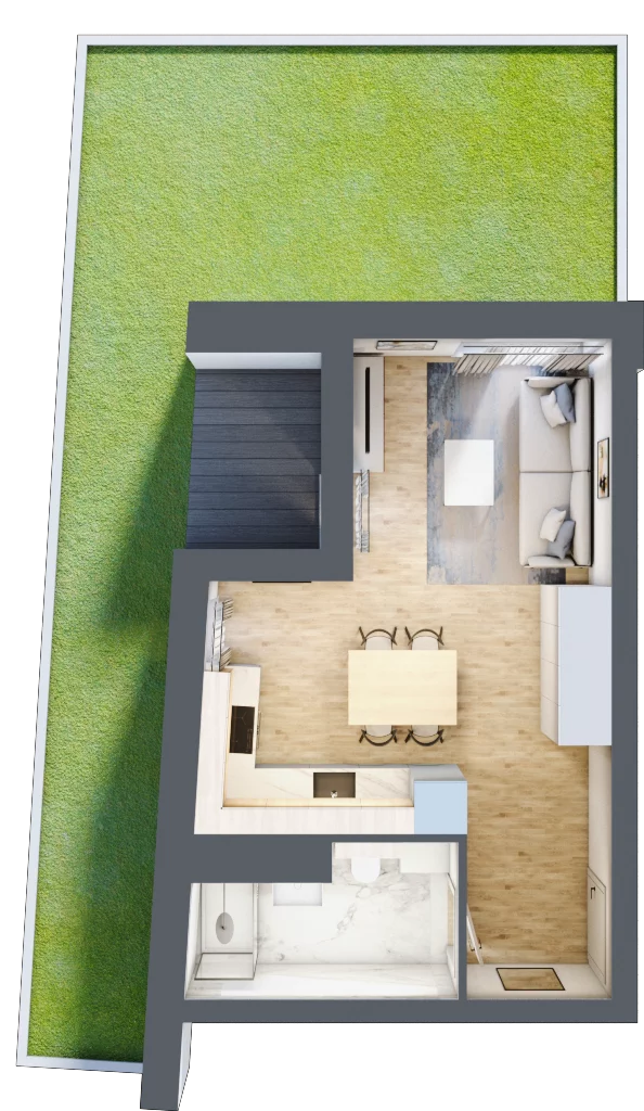 1 pokój, mieszkanie 29,17 m², parter, oferta nr A2.11, Widok Warta etap II, Poznań, Starołęka-Minikowo-Marlewo, Starołęka, ul. Starołęcka 36/40