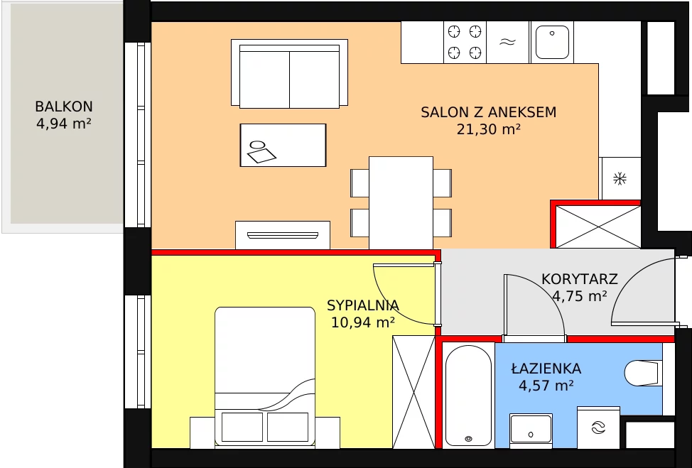 Mieszkanie 42,13 m², piętro 6, oferta nr A2.78, Widok Warta etap II, Poznań, Starołęka-Minikowo-Marlewo, Starołęka, ul. Starołęcka 36/40