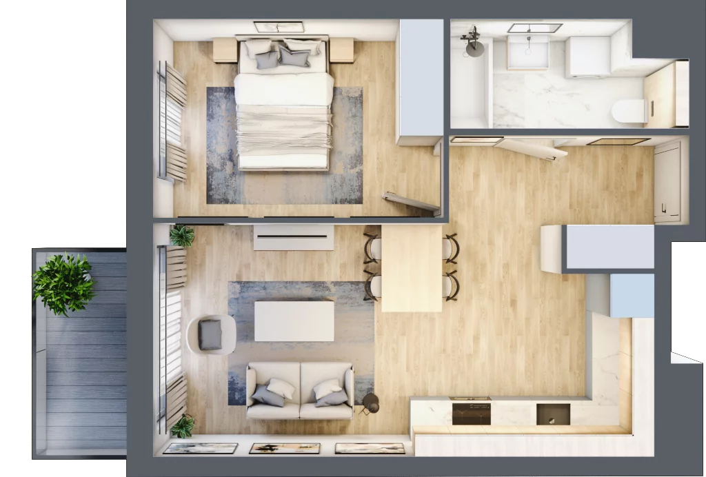 2 pokoje, mieszkanie 42,08 m², piętro 5, oferta nr B2.56, Widok Warta etap II, Poznań, Starołęka-Minikowo-Marlewo, Starołęka, ul. Starołęcka 36/40