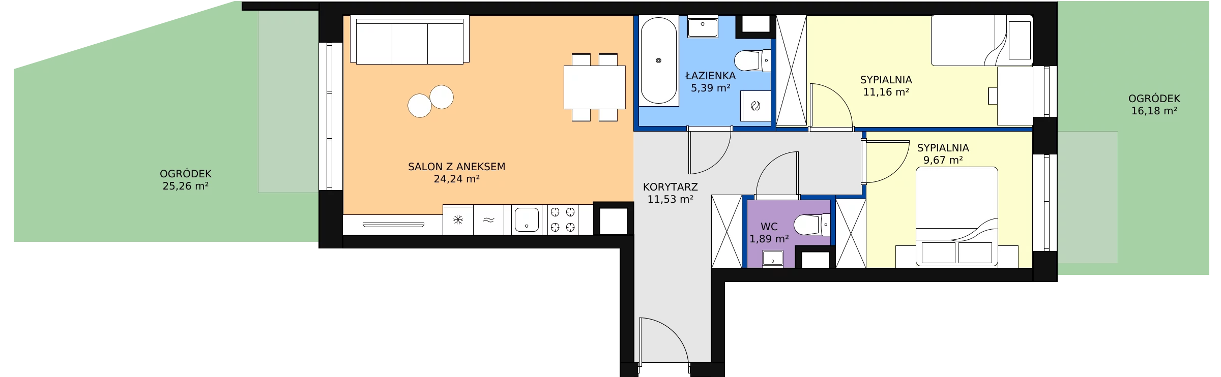 Zalety mieszkania 63.88 m², D118