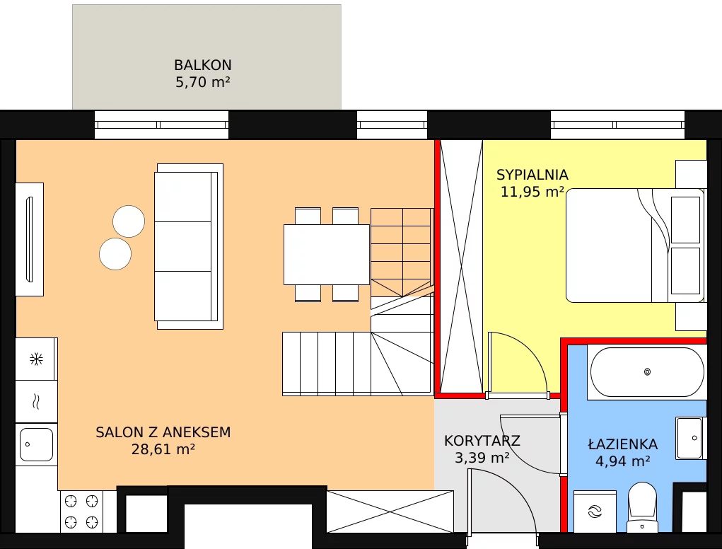 2 pokoje, mieszkanie 73,21 m², piętro 4, oferta nr D158, Osiedle Witaj etap II, Poznań, Naramowice, Naramowice, ul. Bielicowa