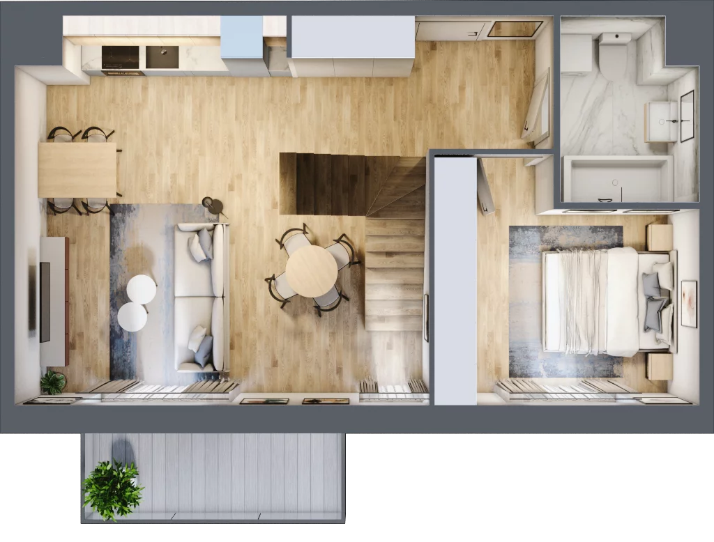 2 pokoje, mieszkanie 50,31 m², piętro 4, oferta nr D161, Osiedle Witaj etap II, Poznań, Naramowice, Naramowice, ul. Bielicowa