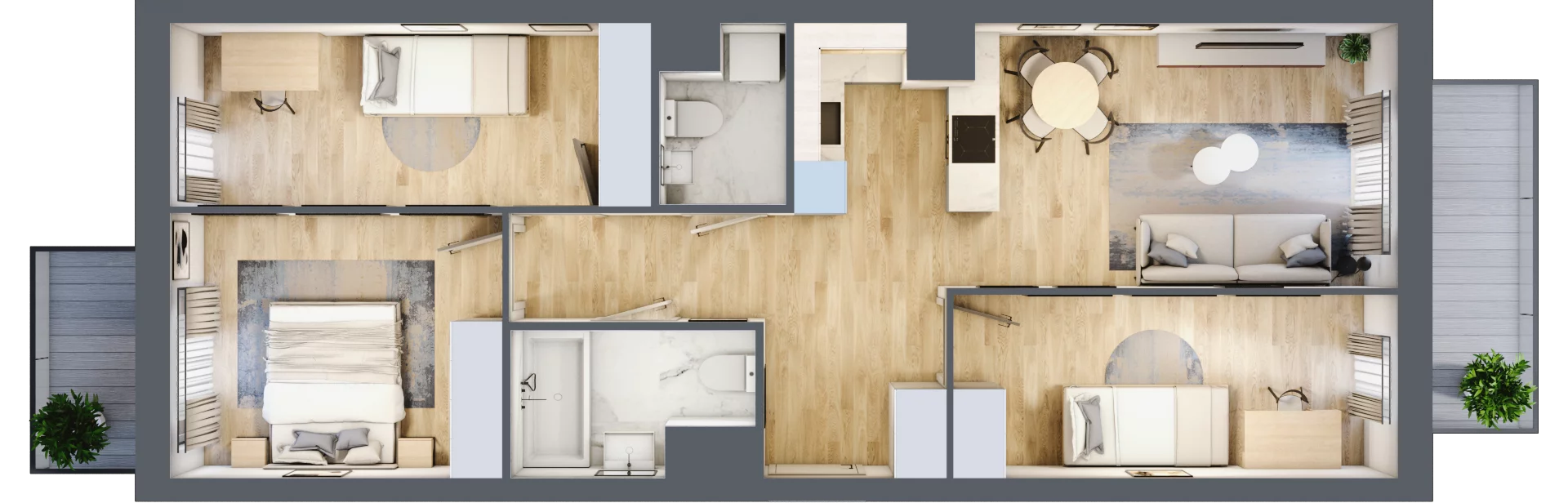 4 pokoje, mieszkanie 69,62 m², piętro 3, oferta nr K177, Osiedle Witaj etap II, Poznań, Naramowice, Naramowice, ul. Bielicowa