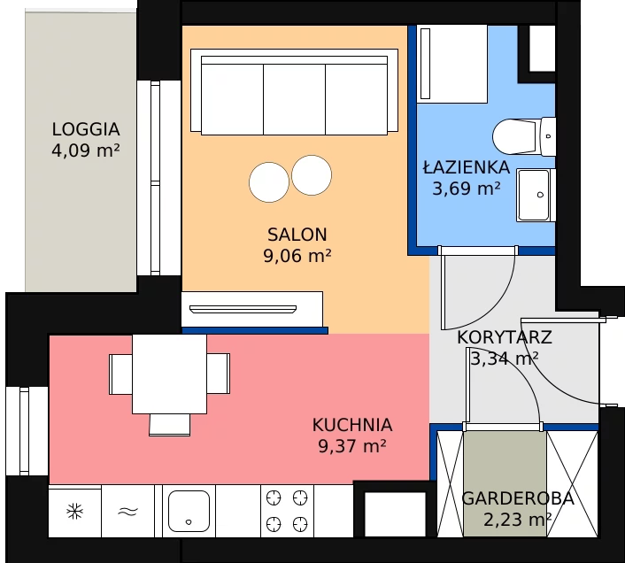 Zalety mieszkania 27.69 m², L189