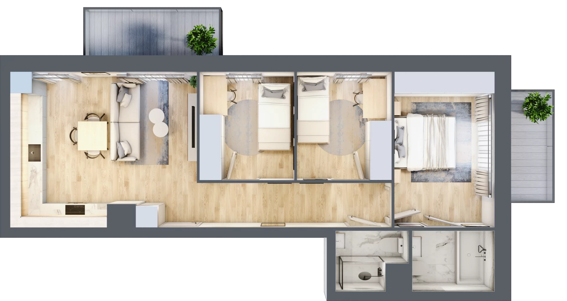 4 pokoje, mieszkanie 64,36 m², piętro 1, oferta nr L192, Osiedle Witaj etap II, Poznań, Naramowice, Naramowice, ul. Bielicowa