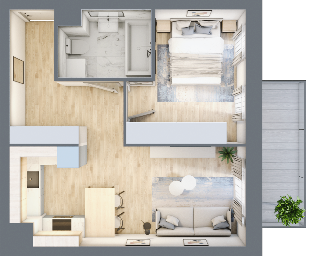 Mieszkanie 42,31 m², piętro 2, oferta nr L198, Osiedle Witaj etap II, Poznań, Naramowice, Naramowice, ul. Bielicowa