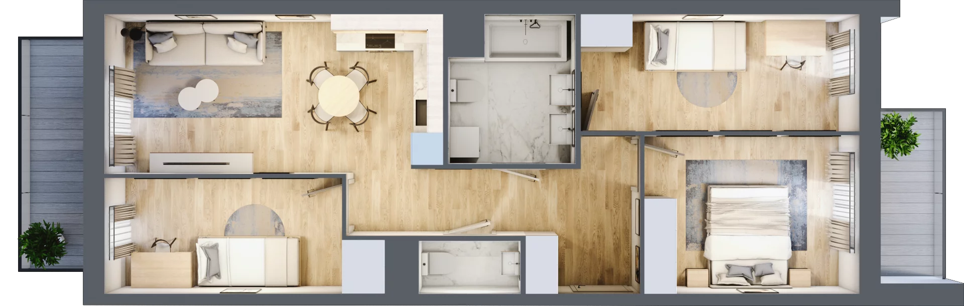 4 pokoje, mieszkanie 70,21 m², piętro 3, oferta nr L206, Osiedle Witaj etap II, Poznań, Naramowice, Naramowice, ul. Bielicowa