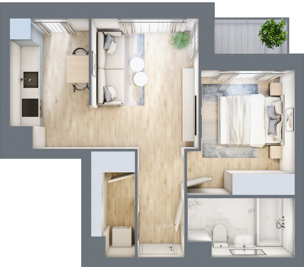 Mieszkanie 43,84 m², parter, oferta nr M217, Osiedle Witaj etap II, Poznań, Naramowice, Naramowice, ul. Bielicowa