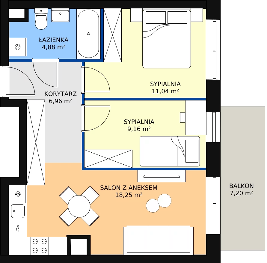 Zalety mieszkania 50.29 m², M228