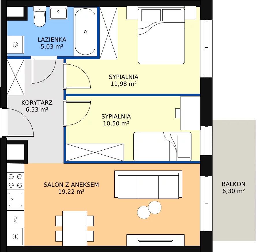 Zalety mieszkania 53.26 m², M241