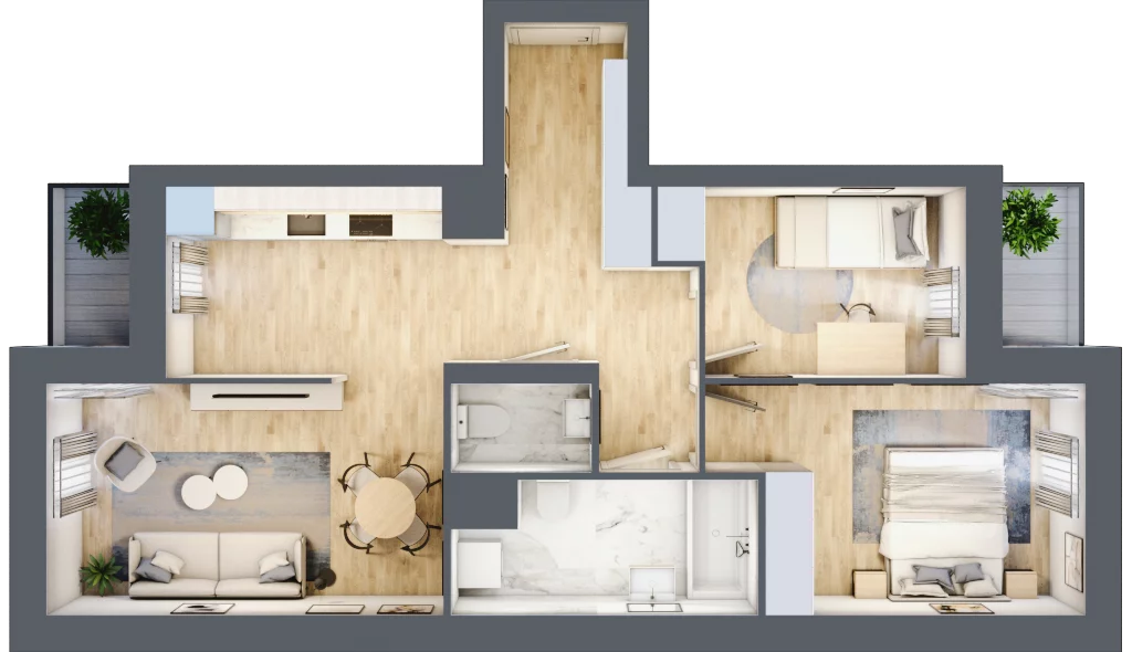 3 pokoje, mieszkanie 62,47 m², piętro 3, oferta nr M245, Osiedle Witaj etap II, Poznań, Naramowice, Naramowice, ul. Bielicowa