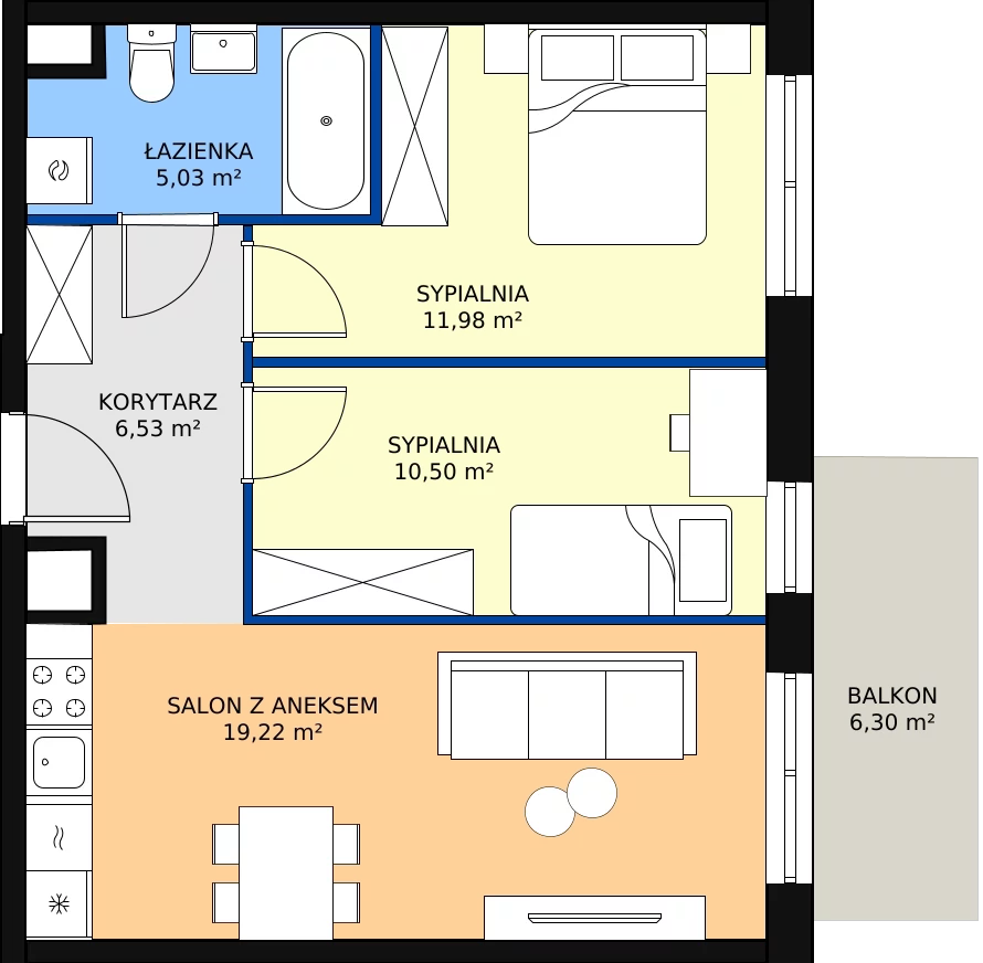 Zalety mieszkania 53.26 m², M250
