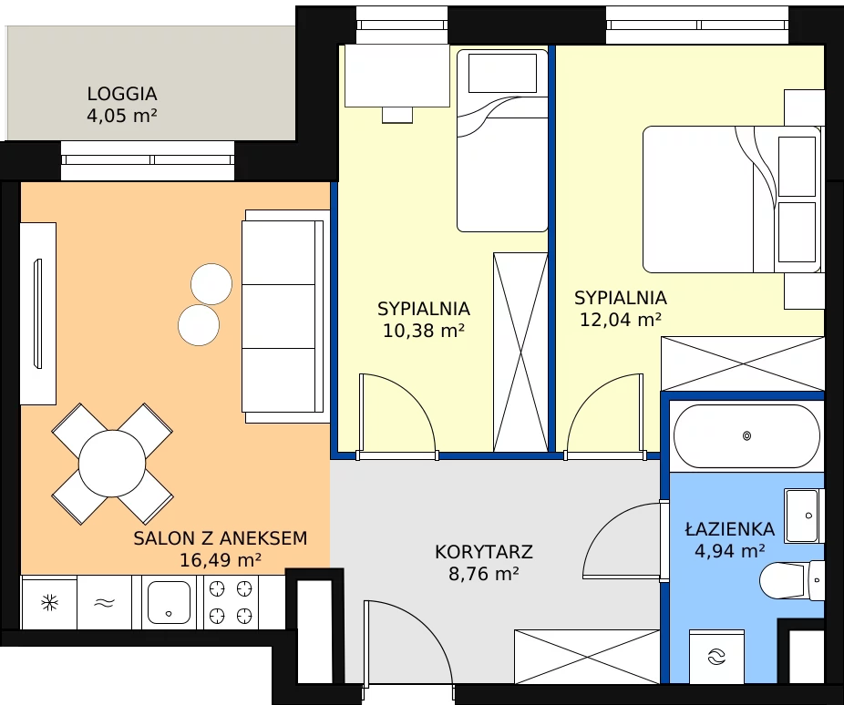 Zalety mieszkania 52.61 m², M257