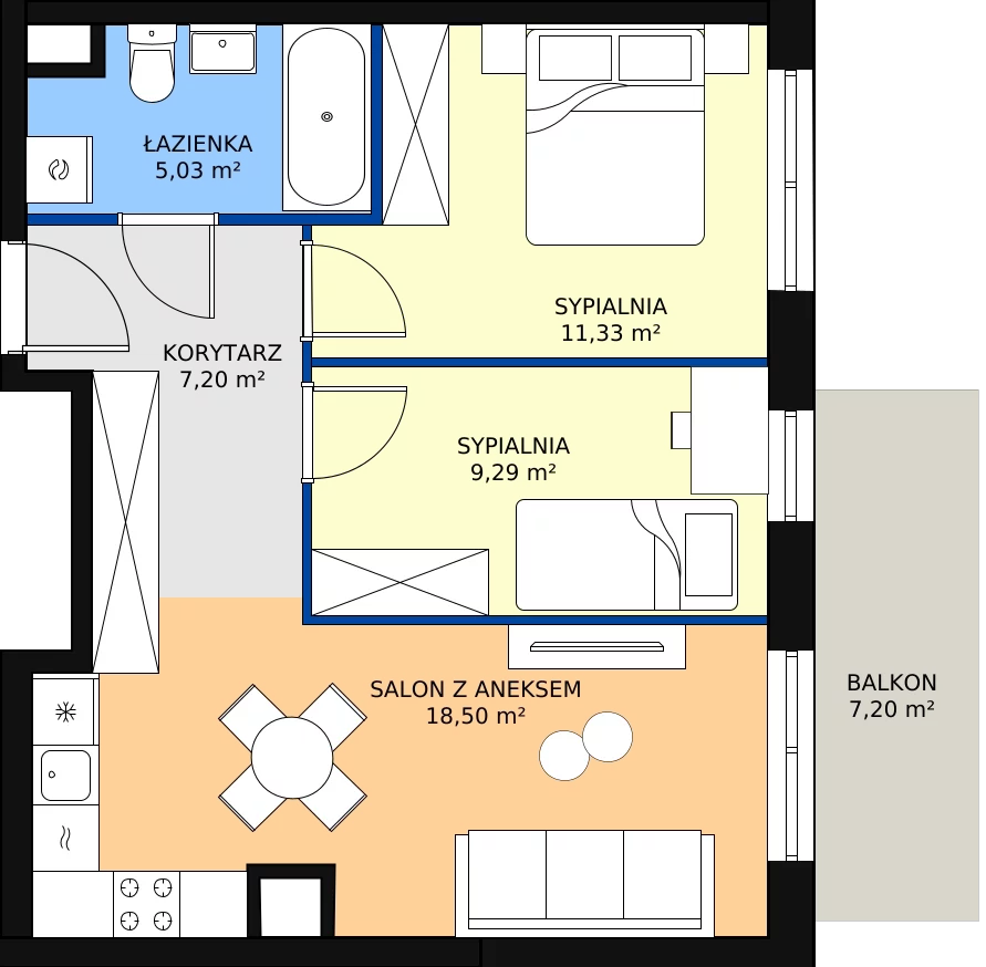 Zalety mieszkania 51.35 m², M261