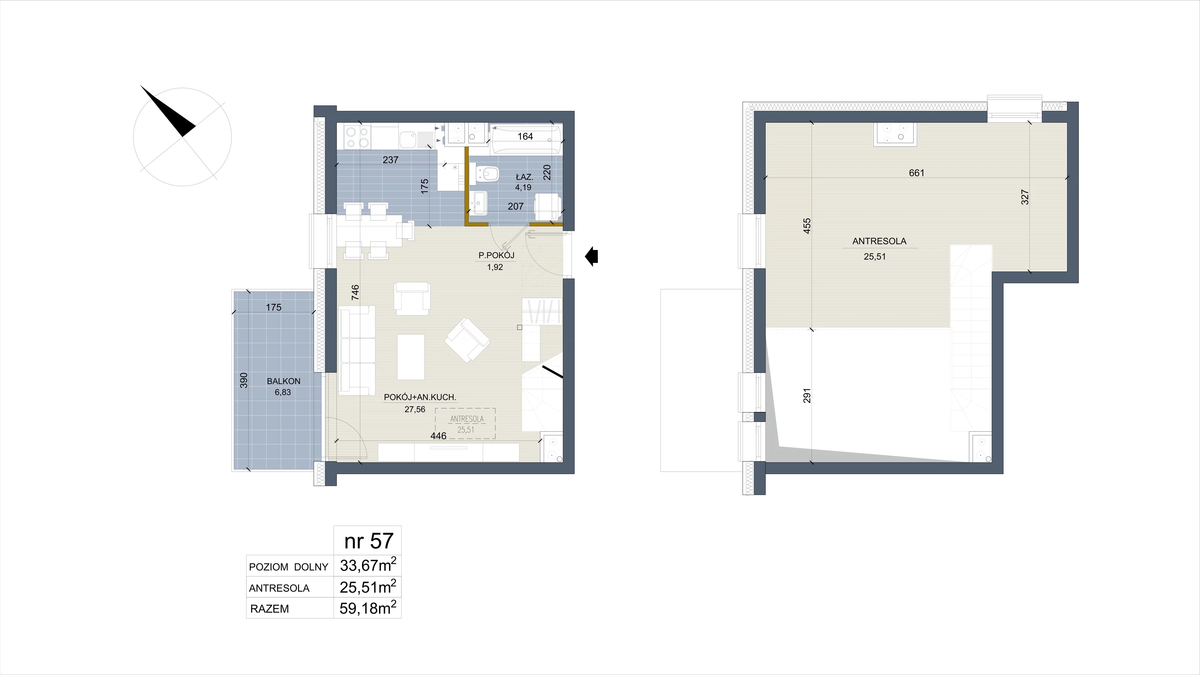 Apartament 33,67 m², piętro 4, oferta nr 57, Apartamenty Łąkowa, Białystok, Bojary, ul. Łąkowa 16