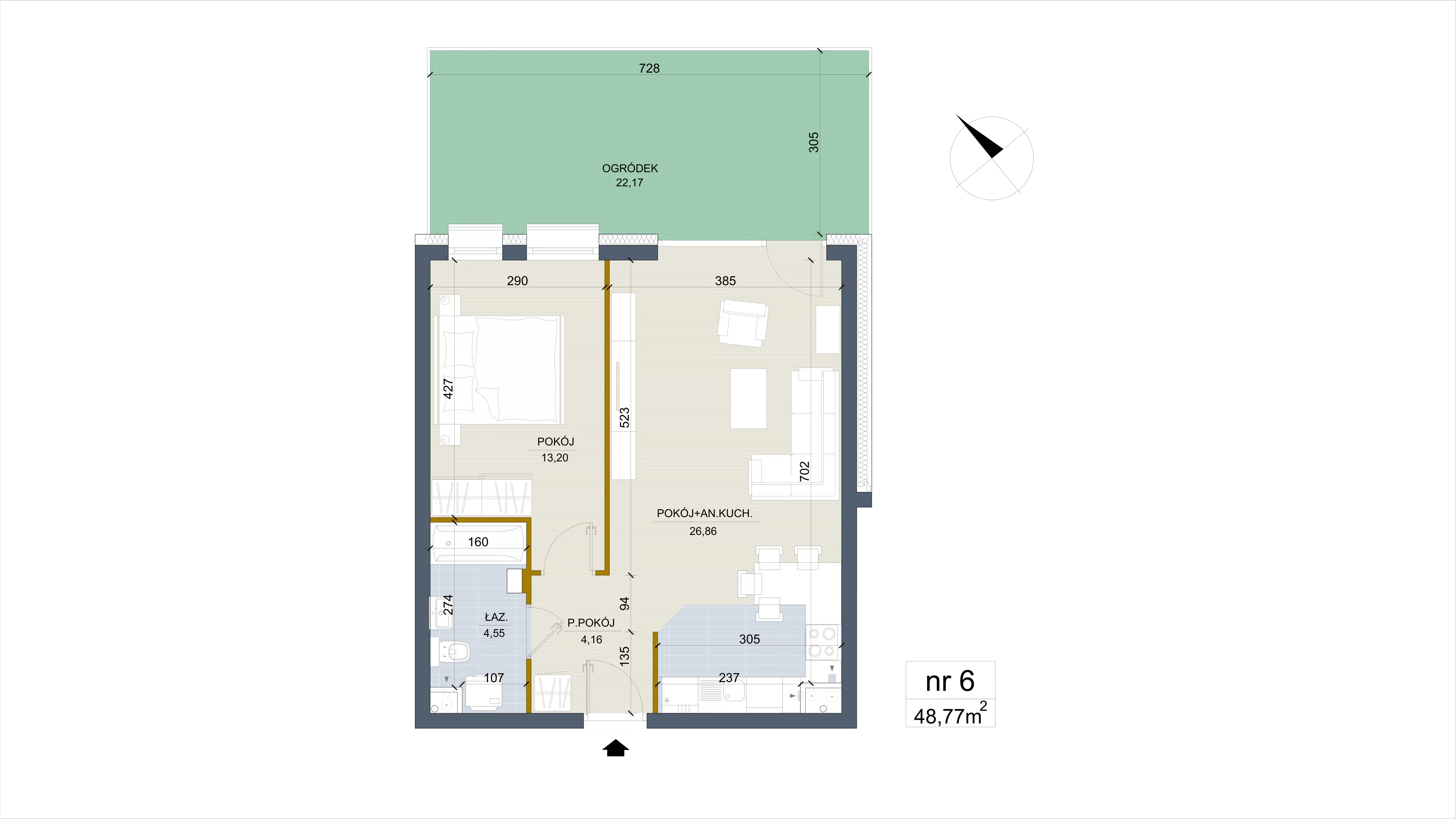 Apartament 48,77 m², parter, oferta nr 6, Apartamenty Łąkowa, Białystok, Bojary, ul. Łąkowa 16