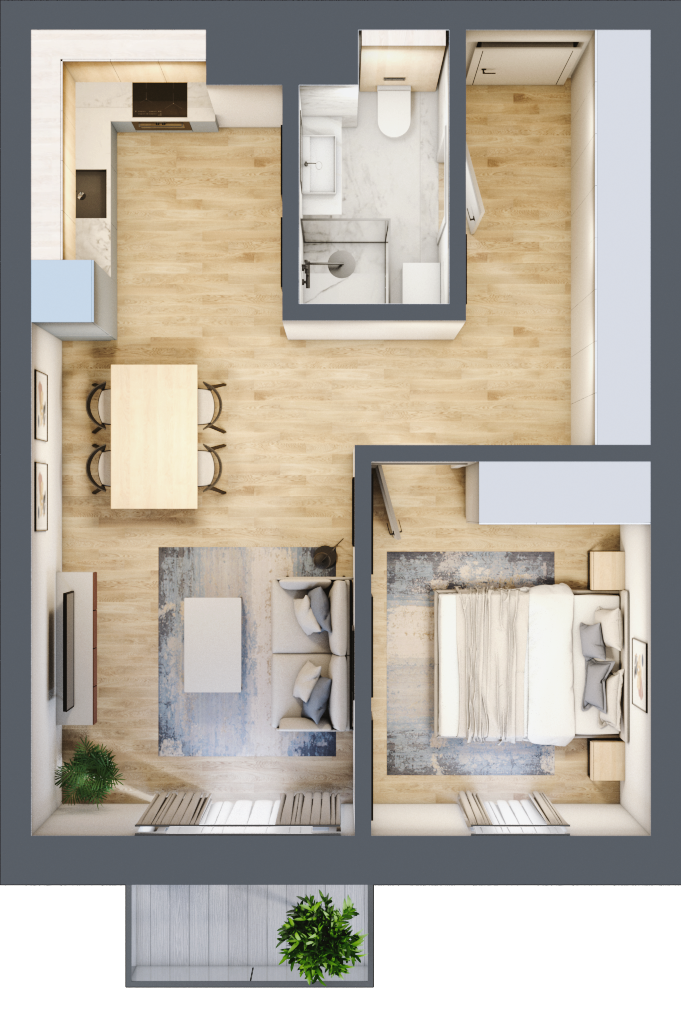 Mieszkanie 43,85 m², piętro 6, oferta nr 41, Apartamenty Zamkowe II, Rzeszów, Nowe Miasto, al. mjr W. Kopisto 11